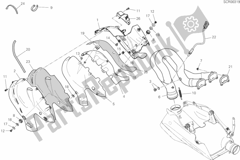 Tutte le parti per il 31b - Impianto Di Scarico del Ducati Streetfighter V4 USA 1103 2020